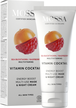 MOSSA BY MADARA Vitamin Coctail ,krem-maska do twarzy, energetyzujący, regenerujący, Rokitnik, Malina, na noc,kompozycja-2