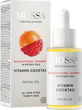 MOSSA BY MADARA Vitamin Coctail ,olejek do twarzy, multiwitaminowy, Rokitnik, Malina,kompozycja-2