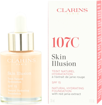 CLARINS Skin Illusion ,podkład do twarzy, SPF 15, nr 107C Beige,kompozycja-2