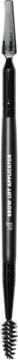 e.l.f. Brow Lift dwustronna szczoteczka do brwi, czarna, z metalową szczotką i płaską szpatułką do stylizacji.