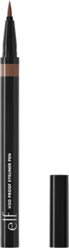 Wodoodporny eyeliner e.l.f. H2O PROOF Deep Brown w pisaku, z brązową końcówką, otwarty.