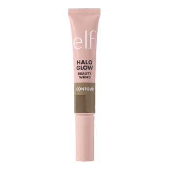 Płynny bronzer e.l.f. Halo Glow Beauty Wand do konturowania, różowa tubka z aplikatorem, widok z przodu.