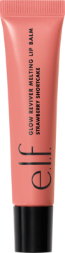 Brzoskwiniowo-różowy balsam e.l.f. Glow Reviver Melting Strawberry Shortcake w tubce, widok z przodu.