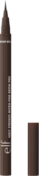 e.l.f. Holy Strokes pisak do brwi Neutral Brown, brązowy, z precyzyjną mikro-cienką końcówką, pionowo, ze skuwką obok.