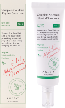 AXIS-Y Complete No-Stress V3 ,krem do twarzy, przeciwsłoneczny, SPF 50 PA++++,kompozycja-2