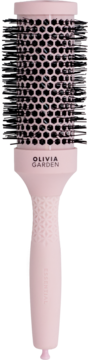 Różowa szczotka Olivia Garden Essential Blowout Classic 45mm do modelowania, z perforowanym korpusem i czarnymi włosiem.