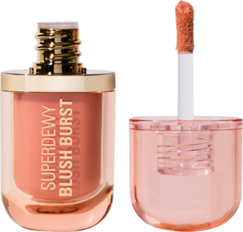 REVOLUTION Super Dewy ,róż do policzków, w płynie, Pink Fizz Soft Pink,kompozycja-2