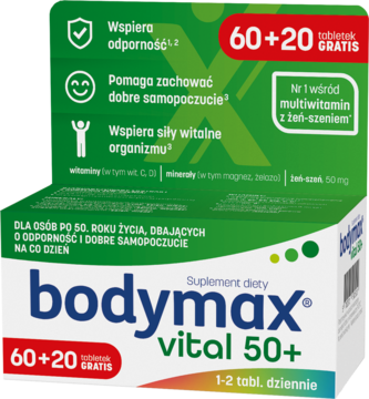 BODYMAX Vital 50+ ,tabletki, wspierające siły witalne, suplement diety,kompozycja-2