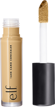 e.l.f. 16hr Camo Concealer w odcieniu Tan Walnut, płynny matowy korektor z aplikatorem, widok z przodu.