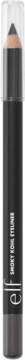 Kredka do oczu e.l.f. Smoky Kohl Eyeliner Smoke Signal, czarna, z jasnobrązową końcówką.