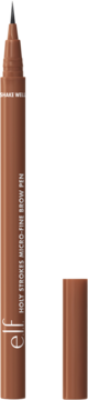 e.l.f. Holy Strokes Micro-Fine Brow Pen w odcieniu Auburn, pionowo, z widoczną końcówką i zdjętą skuwką obok.