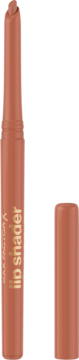 Max Factor 2000 Calorie Lip Shader Nude Lines. Otwarta, automatyczna konturówka w brzoskwiniowym beżu z nakrętką obok.
