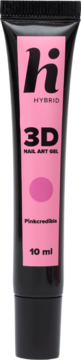 hi hybrid 3D Nail Art Gel Pinkcredible, różowy żel w czarnej tubce 10ml, widok z przodu.
