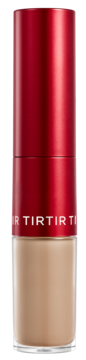 TIRTIR Glide & Hide Blurring Concealer 6.5N, dwustronny, z czerwonym wieczkiem i beżową bazą, widok z przodu.