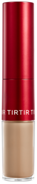 Dwustronny korektor TIRTIR Glide & Hide 7N w cylindrycznym opakowaniu: czerwona góra, beżowy dół.