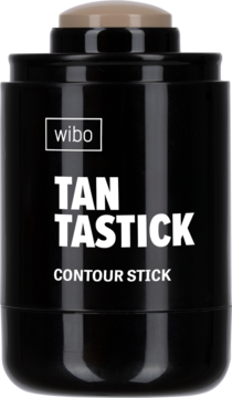 Wibo TAN TASTIC Contour Stick, czarny sztyft z beżowym bronzerem do konturowania twarzy, widok z przodu.