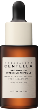 Serum Madagascar Centella Probio-CICA Intensive Ampoule 30ml, brązowa butelka z pipetą, widok frontalny.