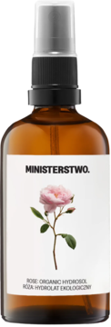 MINISTERSTWO. organiczny hydrolat różany w bursztynowej butelce z atomizerem. Tonizuje, nawilża i odświeża cerę.