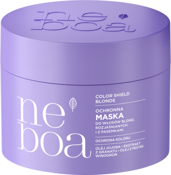 Neoboa Color Shield Blonde maska ochronna w fioletowym słoiczku, widok z przodu, białe napisy.