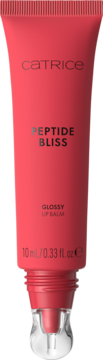 Koralowy balsam do ust Catrice Peptide Bliss w tubce z aplikatorem, widok z przodu, pojemność 10 ml.
