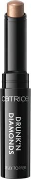 Catrice Drunk'N Diamonds Jelly Topper, szampański, lśniący rozświetlacz w sztyfcie, czarny aplikator, przód.