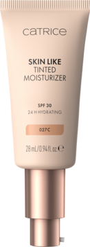 Catrice Skin Like Tinted Moisturizer SPF 30 w beżowej tubce z pompką, widok z przodu, odcień 027C.
