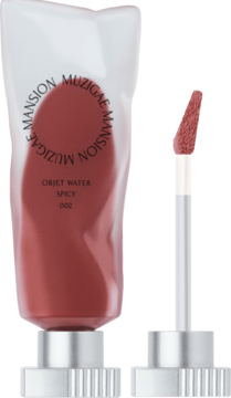 Muzigae Mansion Object Water tint Spicy, rusty rose, w otwartej tubie z aplikatorem do matowych ust.