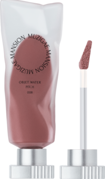 Muzigae Mansion Objet Water tint Pitch 008, różowy, matowy, tubka z aplikatorem, widok z boku.