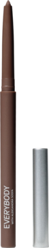 Brązowa konturówka do ust Everybody Mocha Code, stojąca, z wysuniętą końcówką i srebrną zakrętką.