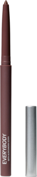 Wykręcana konturówka Everybody Cosmic Berry, odcień zgaszonej śliwki, pionowo, z odsuniętą srebrną skuwką.