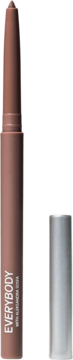 Wykręcana konturówka do ust Everybody w odcieniu beżowo-brązowym, otwarta, z widocznym szpicem.