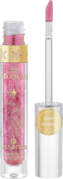 Różowy, błyszczący cień w płynie Essence Bake Liquid Eyeshadow, z aplikatorem obok, Disney The Little Mermaid.