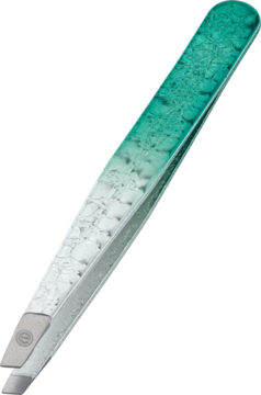 Metalowy wkład chłodzący, prostokątny, z lodem przechodzącym w turkusową wodę, widok ukośny na czarnym tle.