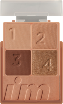 Paleta I’m Meme Multi Cube Baked Ginger z 4 beżowo-brązowymi cieniami do oczu i policzków, widok z góry.