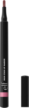 Czarny E.L.F. Main Stain Lip Marker w odcieniu przydymionego różu, otwarty, ze zdjętą skuwką.