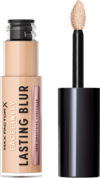 Max Factor Facefinity Lasting Blur korektor beżowy z aplikatorem, widok z przodu, wygładzający, SPF 15.