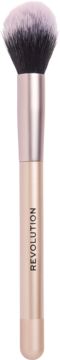Pędzel Revolution Blur Babe R6, różowo-złoty, z puszystym dwukolorowym włosiem do pudru, widok pionowy.