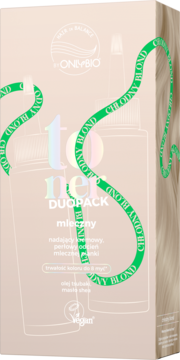 OnlyBio Chłodny Blond Toner Duopack mleczny w beżowym pudełku, widok z przodu. Daje kremowy, perłowy odcień.