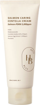 Krem do twarzy SALMON CARING CENTELLA CREAM w białej tubce, widok z przodu. Zawiera Salmon-PDRN 5,000ppm.