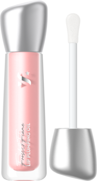 Olejek do ust My Secret Tiane Plumping Oil, różowy, w przezroczystej butelce, z aplikatorem obok.