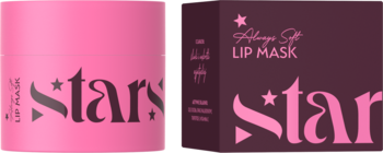 Różowa maska do ust Stars Always Soft Lip Mask w słoiczku i kartoniku, papaya i hibiskus.
