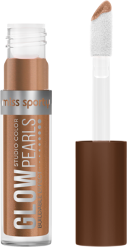 Miss Sporty Studio Color Glow Pearls, otwarty płynny bronzer z aplikatorem, perłowy, brązowy odcień.