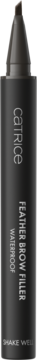Catrice Feather Brow Filler waterproof w kształcie markera, ciemnoszary, z brązową końcówką, widok z przodu.