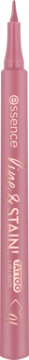Różowa konturówka essence line & STAIN! TATTOO LIP LINER, smukłe opakowanie z napisem, ujęcie pionowe.