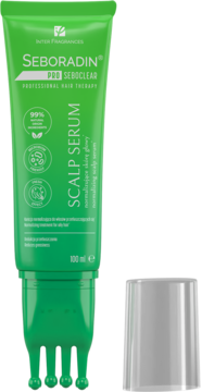 Zielone serum Seboradin Pro Seboclear, normalizujące do skóry głowy, tuba z aplikatorem-grzebykiem.