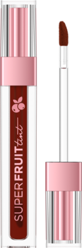 SUPERFRUIT tint brązowy żelowy tint do ust i policzków, z aplikatorem, butelka, widok z przodu.