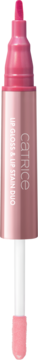 Różowy dwustronny tint i błyszczyk Catrice BRIDES & BESTIES C02 Pink(y) w butelce, widoczny aplikator glossu.