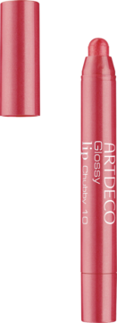 Artdeco Glossy Lip Chubby 10 Malibu Kiss, różowy błyszczyk w sztyfcie, otwarty, widoczna końcówka.