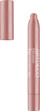 Artdeco Glossy Lip Chubby 3D Delicate Rose, kremowy błyszczyk w sztyfcie, z otwartą skuwką.
