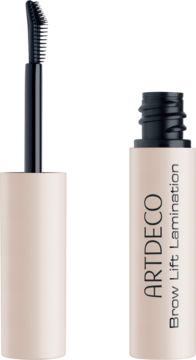 ARTDECO Brow Lift Lamination, beżowy żel do brwi z widocznym aplikatorem i napisem na butelce, widok z przodu.